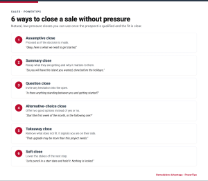 Six low-pressure ways to close a sale